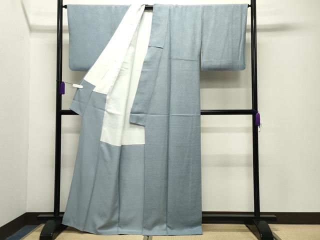 平和屋着物●上質な色無地 紋意匠 霞地紋 秘色色 正絹 逸品 CABG4377gh