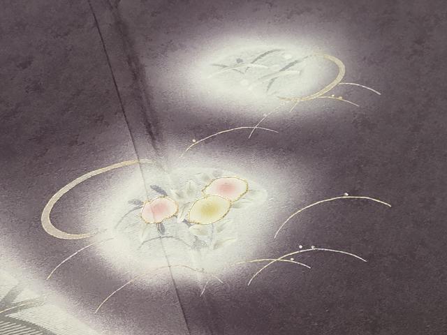 平和屋着物●訪問着 駒刺繍 芝草花文 暈し染め 金彩 正絹 逸品 CABG4378gh