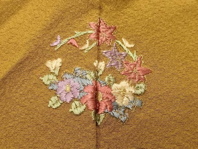 平和屋着物●上質な色無地 山吹茶色 正絹 逸品 CABG4394gh