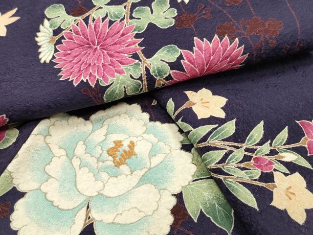 平和屋着物●押切もえ MOE OSHIKIR 小紋 枝花文 金彩 正絹 逸品 未使用 CABG4397gh