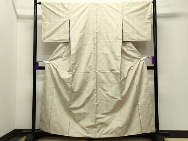 平和屋着物●本場大島紬 白大島 9マルキ 麻の葉文様 正絹 逸品 CABG4403gh