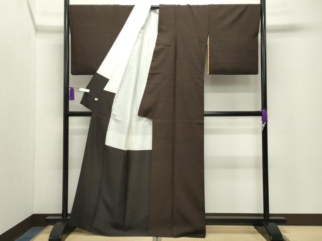 平和屋着物●上質な紬 赤墨色 正絹 逸品 CABG4405gh