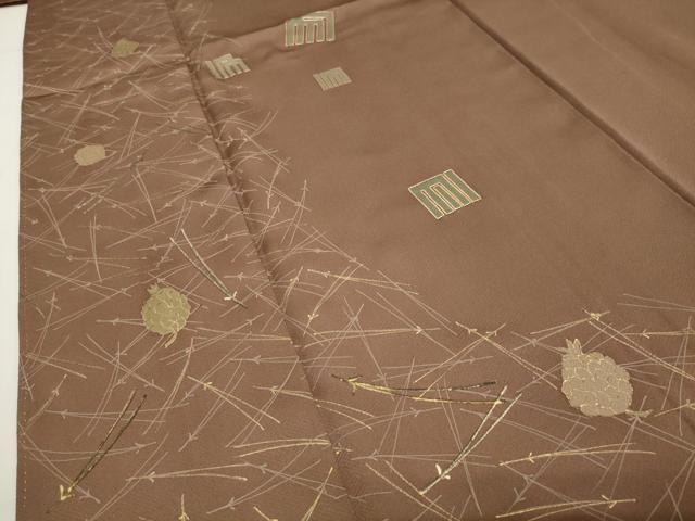 平和屋着物●訪問着 駒刺繍 こぼれ松葉 松ぼっくり 源氏香 金彩 正絹 逸品 CABG4407gh