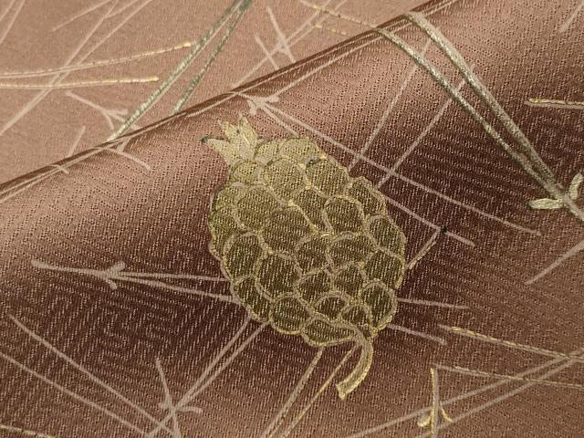 平和屋着物●訪問着 駒刺繍 こぼれ松葉 松ぼっくり 源氏香 金彩 正絹 逸品 CABG4407gh