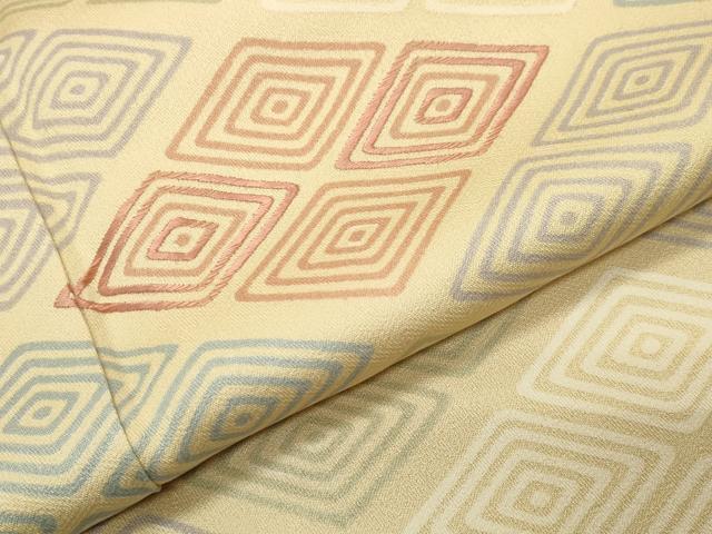 平和屋着物●訪問着 刺繍 菱吉祥文 正絹 逸品 CABG4409gh