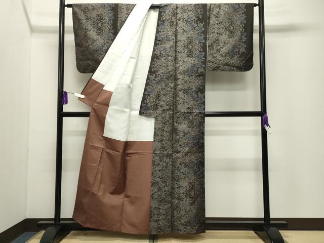 平和屋着物●本場大島紬 枝花文 正絹 逸品 CABG4417gh