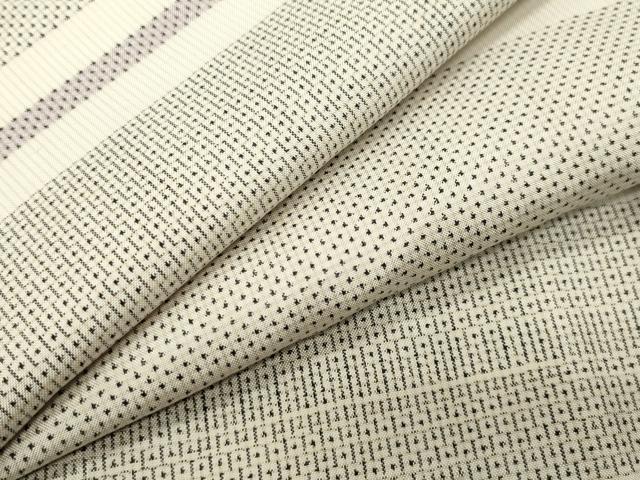 平和屋着物●本場大島紬 白大島 100亀甲 横段文 正絹 逸品 CABG4421gh
