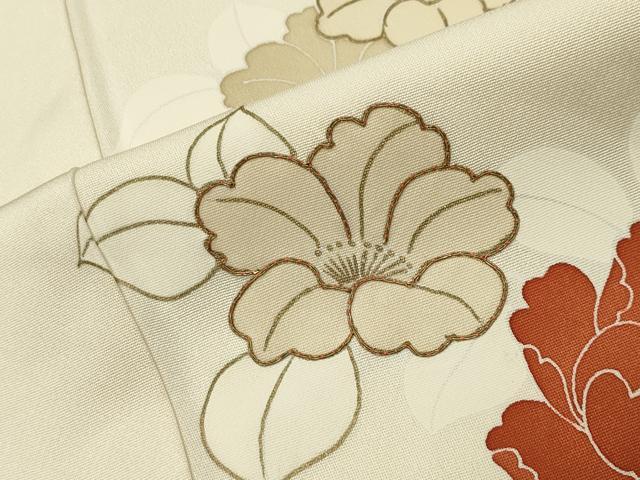 平和屋着物●訪問着 駒刺繍 牡丹花文 金彩 正絹 逸品 CABG4426gh