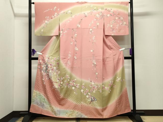 平和屋着物●訪問着 御所車梅花文 暈し染め 金彩 正絹 逸品 CABG4429gh