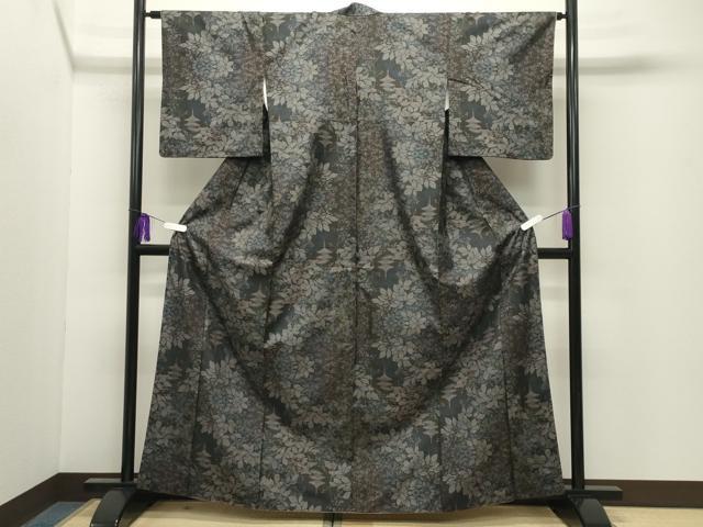 平和屋着物●本場大島紬 9マルキ 風景草木文 正絹 逸品 CABG4430gh