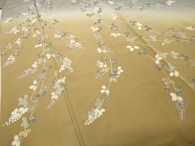 平和屋着物●訪問着 萩文 暈し染め 金彩 正絹 逸品 CABG4432gh