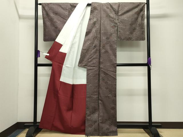 平和屋着物●本場大島紬 7マルキ 花唐草文 正絹 逸品 未使用 CABG4433gh