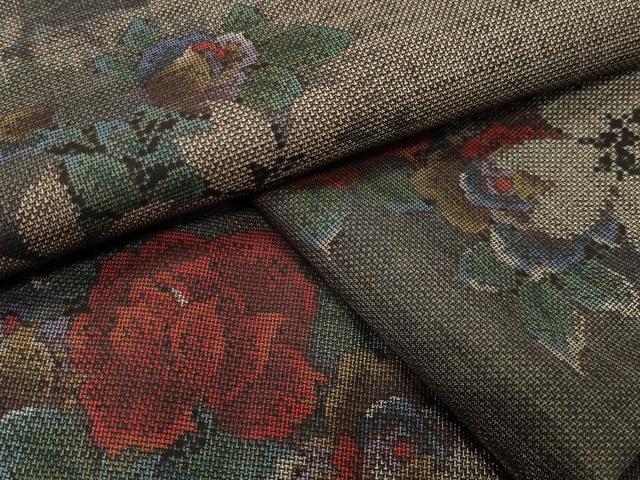 平和屋着物●本場大島紬 9マルキ 草花文 正絹 逸品 未使用 CABG4435gh