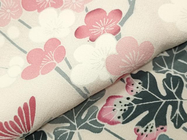 平和屋着物●訪問着 友禅 枝梅花文 ロング丈 正絹 逸品 CABG4439gh