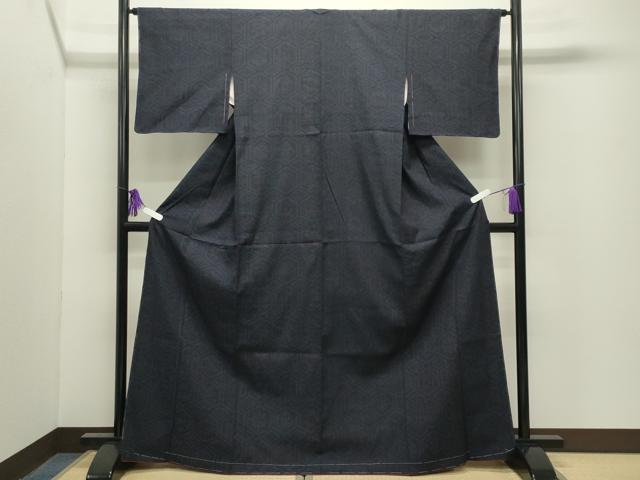 平和屋着物●結城紬 亀甲花蝶文 正絹 逸品 未使用 CABG4445gh