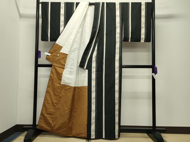 平和屋着物●上質な紬 吉祥間道 健勝苑扱い 正絹 逸品 CABG4449gh