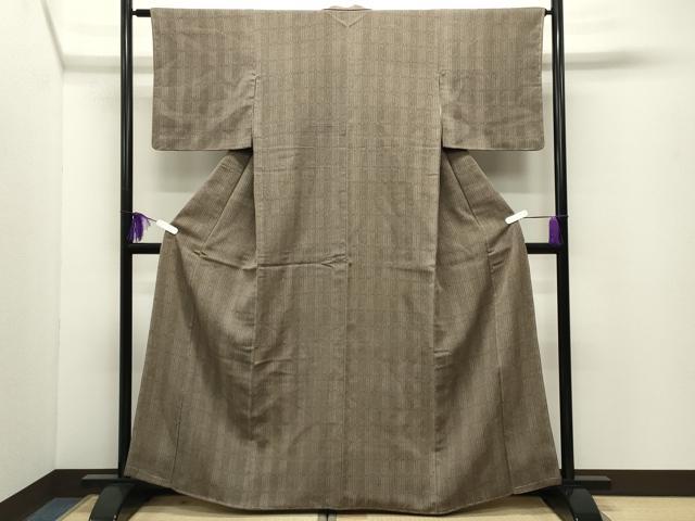 平和屋着物●上質なお召 幾何学文様 正絹 逸品 CABG4450gh