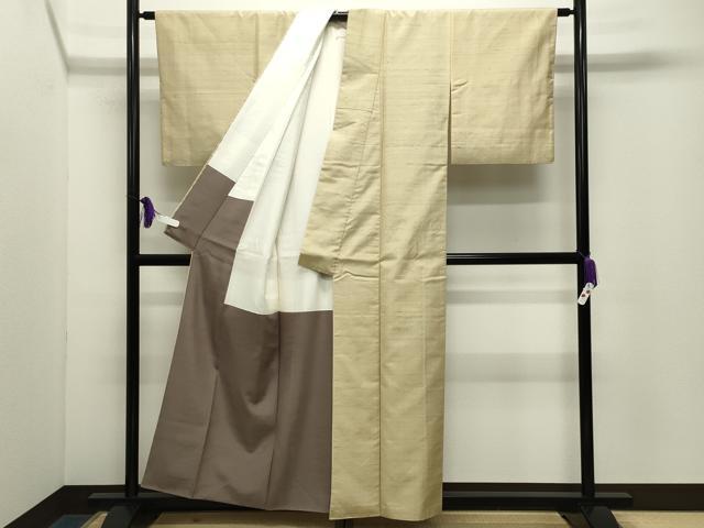 平和屋着物●上質な紬 蒸栗色 正絹 逸品 CABG4469gh