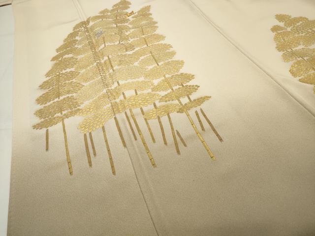平和屋着物●訪問着 刺繍 飛鳥草木文 暈し染め 金彩 正絹 逸品 CABG4471gh