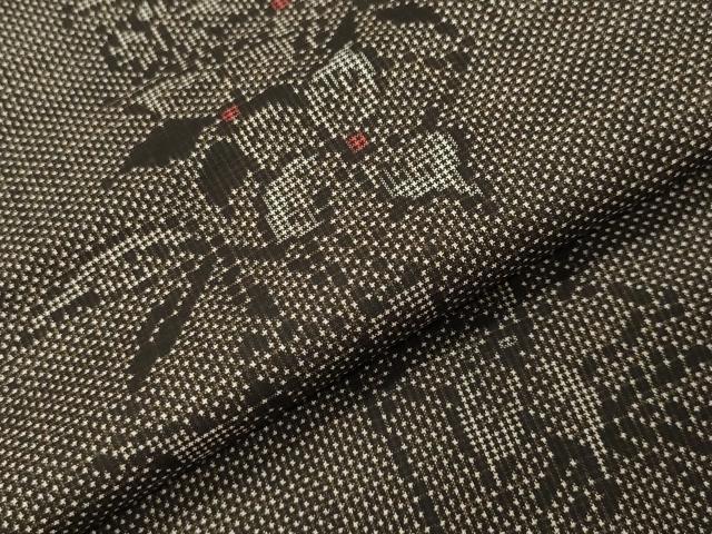 平和屋着物●本場大島紬 7マルキ 草花文 正絹 逸品 CABG4481gh