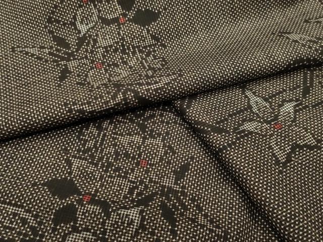 平和屋着物●本場大島紬 7マルキ 草花文 正絹 逸品 CABG4481gh