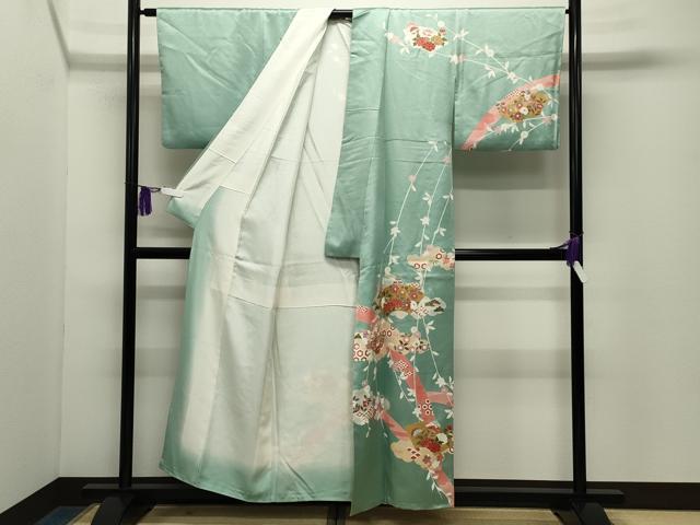 平和屋着物●訪問着 雲重ね地紙花文 金彩 正絹 逸品 CABG4485gh