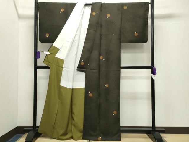 平和屋着物●上質な小紋 刺繍 舞蝶文 金糸 正絹 逸品 CABG4494gh