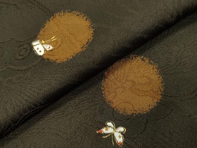 平和屋着物●上質な小紋 刺繍 舞蝶文 金糸 正絹 逸品 CABG4494gh