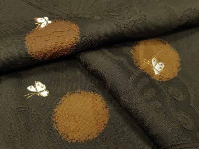 平和屋着物●上質な小紋 刺繍 舞蝶文 金糸 正絹 逸品 CABG4494gh