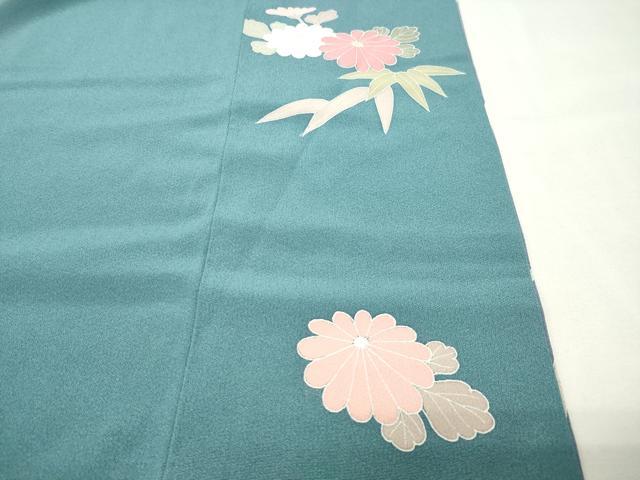 平和屋着物●訪問着 駒刺繍 草花文 暈し染め 金彩 正絹 逸品 CABG4495gh