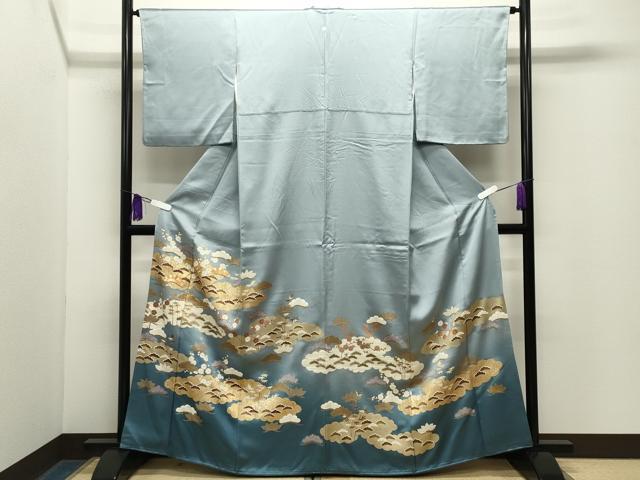 平和屋着物●豪華色留袖 駒刺繍 雲重ね松竹梅文 暈し染め 金彩 正絹 逸品 CABG4499gh