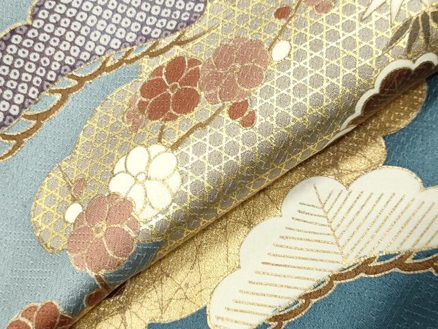 平和屋着物●豪華色留袖 駒刺繍 雲重ね松竹梅文 暈し染め 金彩 正絹 逸品 CABG4499gh