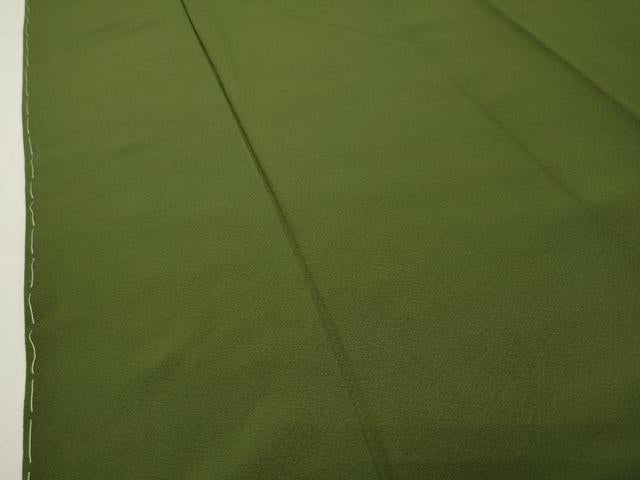 平和屋着物●上質な色無地 草色 正絹 逸品 CABG4505gh