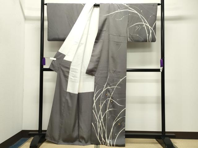 平和屋着物●訪問着 駒刺繍 草木文 金彩 西武百貨店扱い 正絹 逸品 CABG4513gh