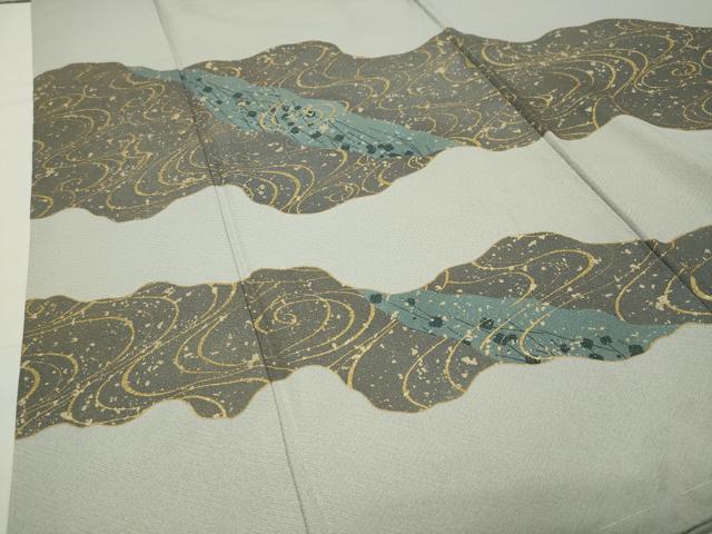 平和屋着物●訪問着 作家物 流水文 金彩 正絹 逸品 CABG4517gh