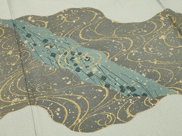 平和屋着物●訪問着 作家物 流水文 金彩 正絹 逸品 CABG4517gh