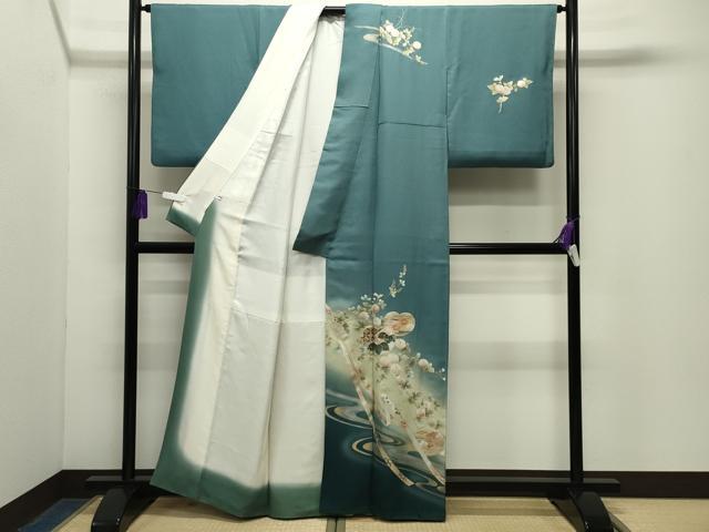 平和屋着物●訪問着 流水橘花文 暈し染め 金銀彩 正絹 逸品 CABG4520gh