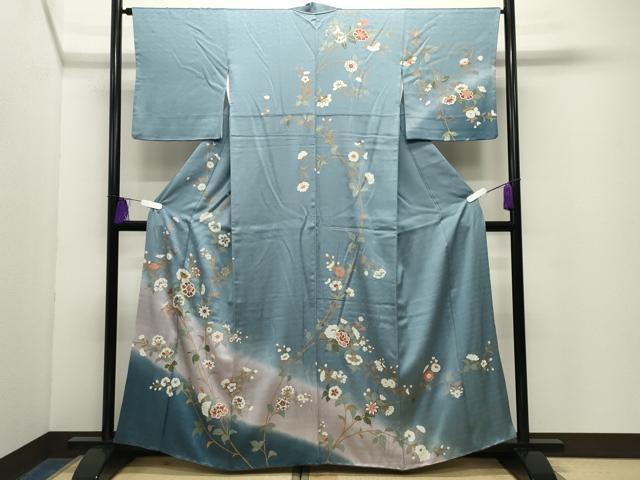 平和屋着物●訪問着 更紗花唐草文 暈し染め 金彩 正絹 逸品 CABG4521gh