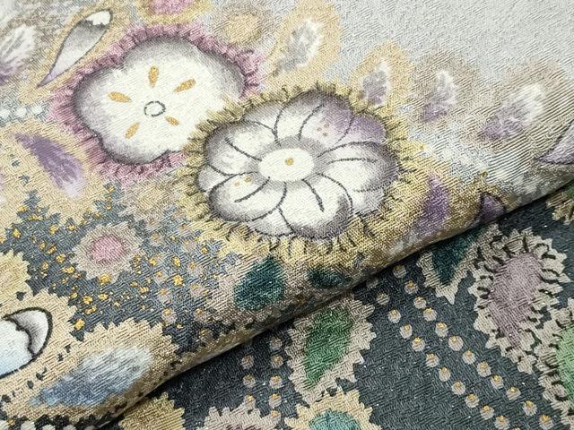 平和屋着物●訪問着 辻が花 暈し染め 金彩 銀通し地 正絹 逸品 CABG4527gh