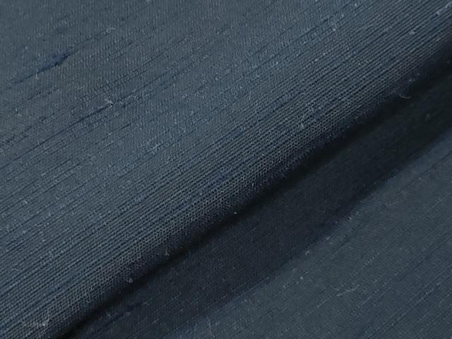 平和屋着物●男性 馬乗り袴 紬地 色無地 漆黒色 正絹 逸品 CABG4543gh