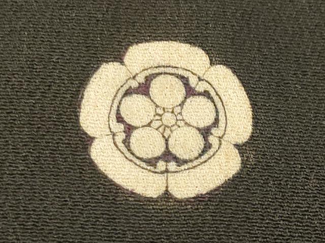 平和屋着物●アンティーク 大正ロマン 黒留袖 刺繍 孔雀花文 暈し染め 金糸 正絹 逸品 CABG4545gh
