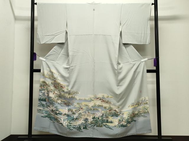 平和屋着物●十日町友禅作家 阿部佳雪 色留袖 風景松梅文 暈し染め 正絹 逸品 CABG4550gh