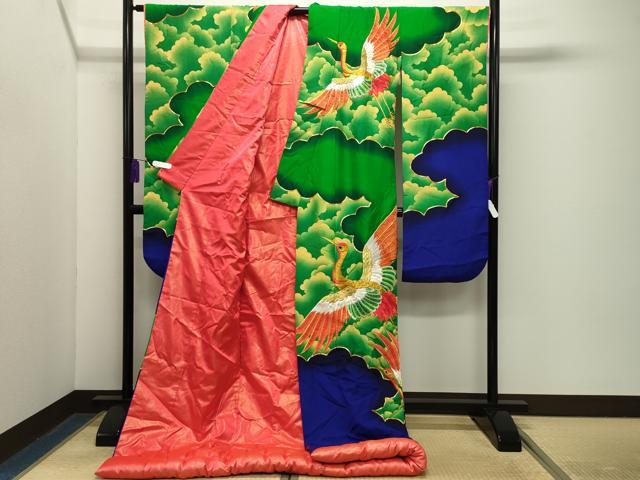 平和屋本店●色打掛 お引きずり 和装 婚礼 結婚式 花嫁 神社挙式 駒刺繍 雲重ね飛鶴花文 金銀糸 逸品 CABG4555gh