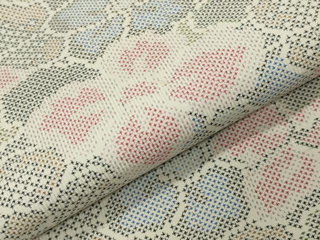 平和屋着物●本場大島紬 白大島 7マルキ 花尽し 正絹 逸品 CABG4567gh