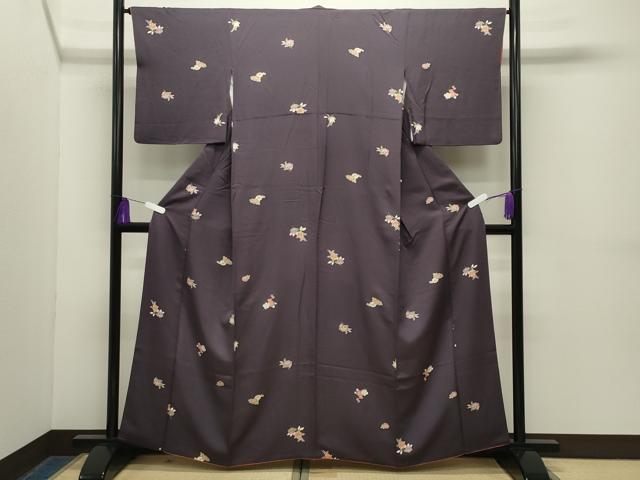 平和屋着物●上質な小紋 舞花文 正絹 逸品 CABG4569gh
