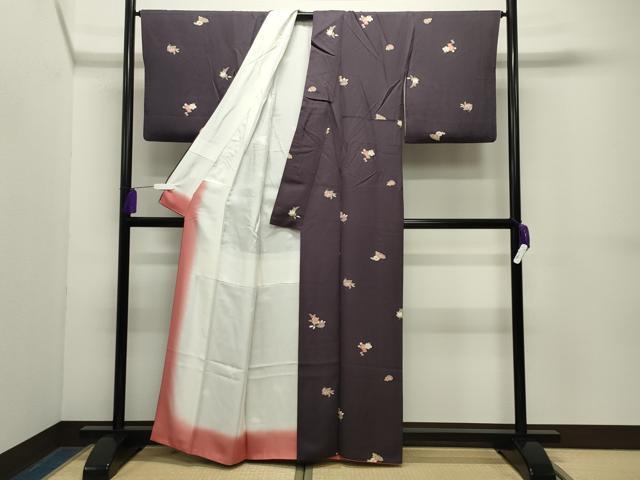 平和屋着物●上質な小紋 舞花文 正絹 逸品 CABG4569gh