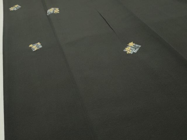 平和屋着物●上質な小紋 源氏香 黒地 金彩 正絹 逸品 CABG4584gh
