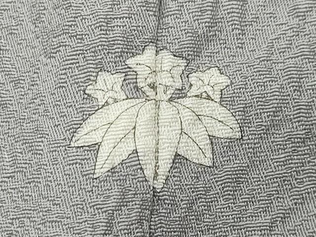 平和屋着物●上質な色無地 舞花地紋 灰青色 正絹 逸品 CABG4586gh