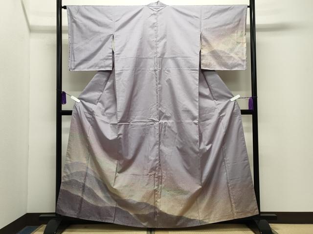 平和屋着物●訪問着 本場染大島紬 遠山風景文 正絹 逸品 CABG4590gh