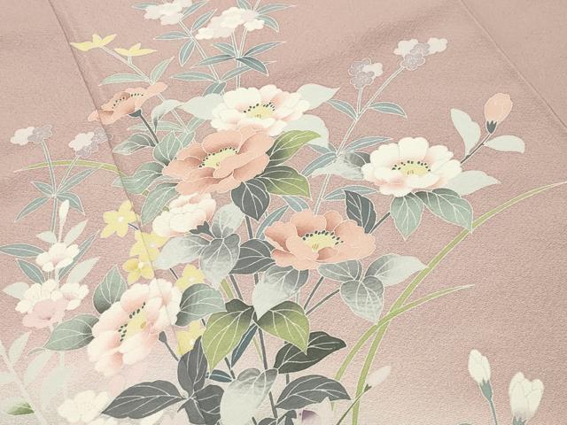 平和屋着物●訪問着 友禅 作家物 糸巻き花文 暈し染め ロング丈 正絹 逸品 未使用 CABG4591gh